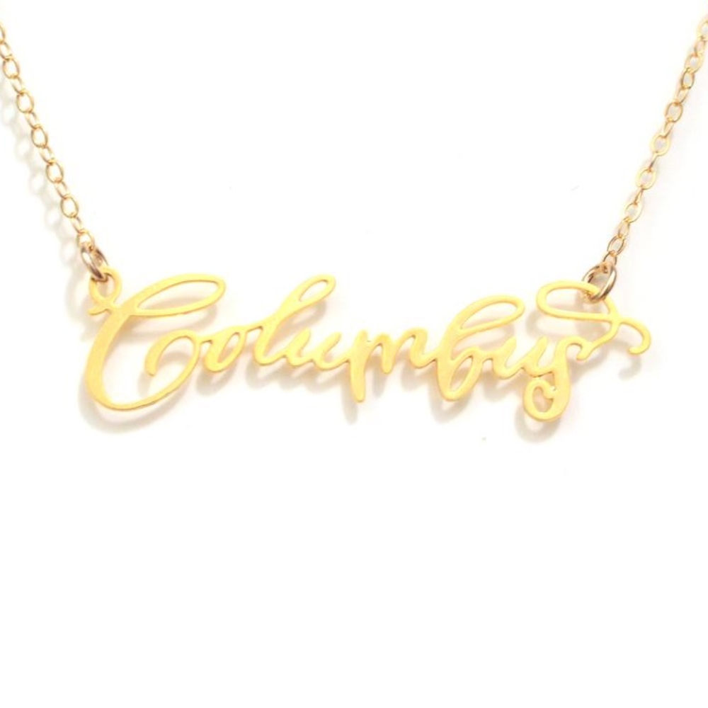 Brevity Jewelry Gold Dipped Columbus Ohio State Necklace 14K GF